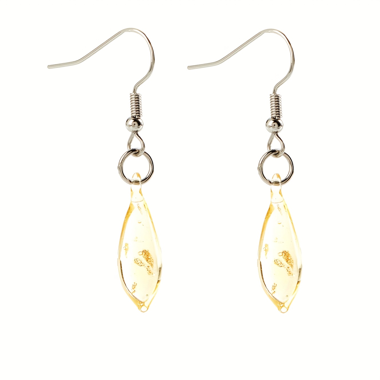 Women's Unique Teardrop Glass Pendant Earrings, Handmade